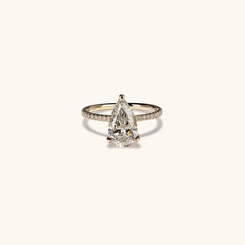 1.57 Pear Lab Diamond Engagement Ring