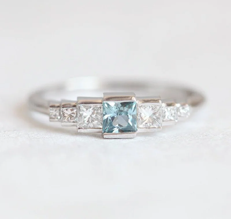 Personalized Jewelry Sale – Unique Gifts At Low Prices Aletta Teal Sapphire Diamond Ring