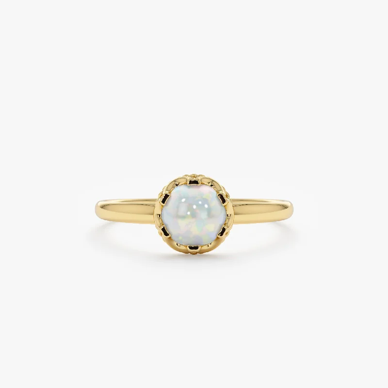 Cabochon Opal Engagement Ring, Amala