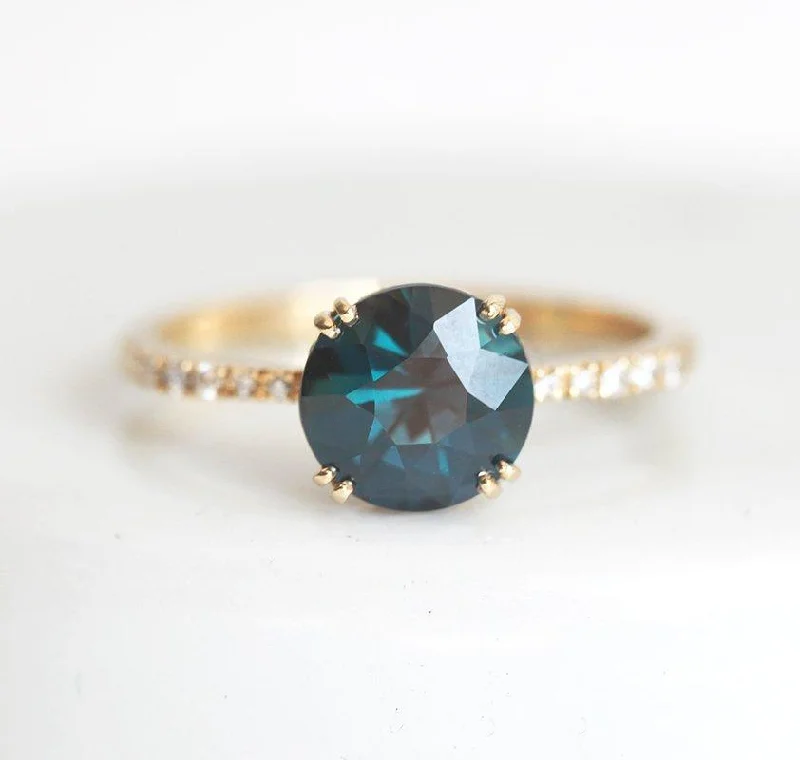 Vida Teal Sapphire Diamond Ring