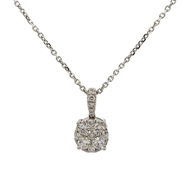 Handcrafted Beauty At Affordable Prices Diamond Cluster Pendant in White Gold