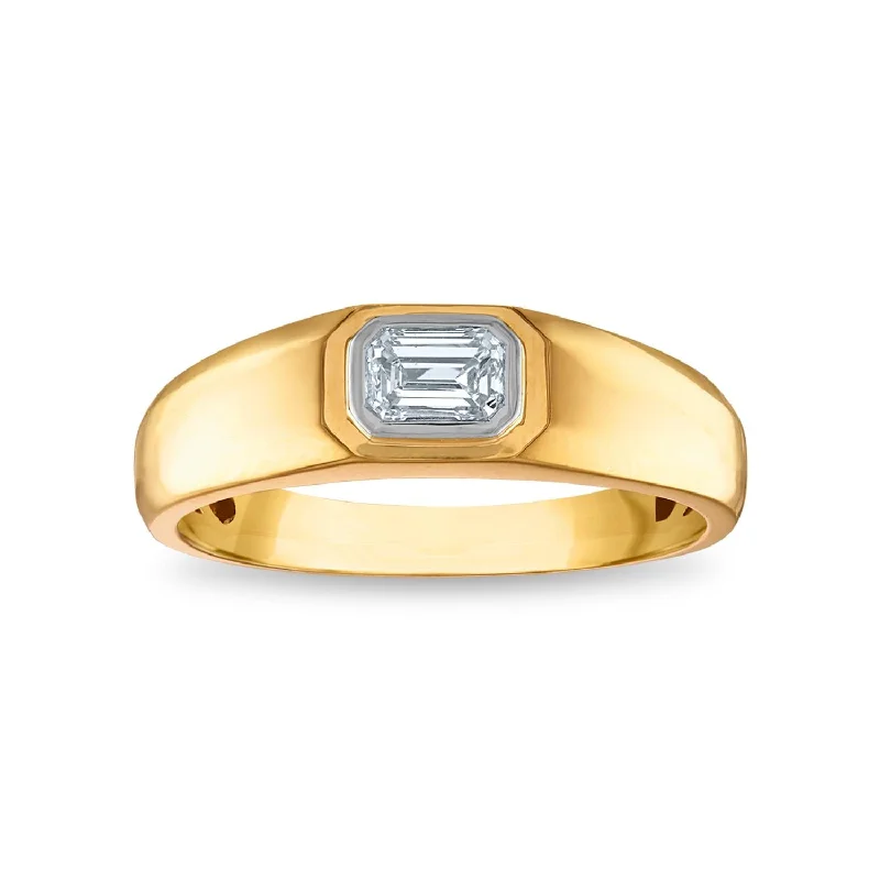 Personalized Engraved Jewelry For Meaningful Gifts EcoLove 1/2 CTW Diamond Solitaire Ring in 14KT Yellow Gold