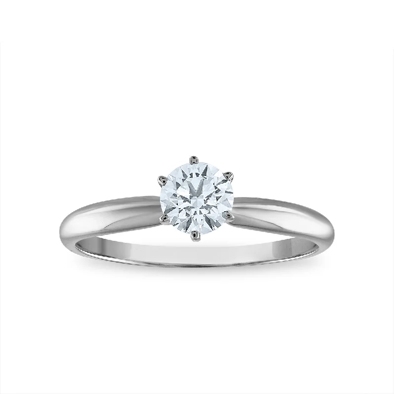 Delicate Crystal Jewelry For Sophisticated Charm EcoLove 1/2 CTW Lab Grown Diamond Solitaire Engagement Ring in 14KT White Gold