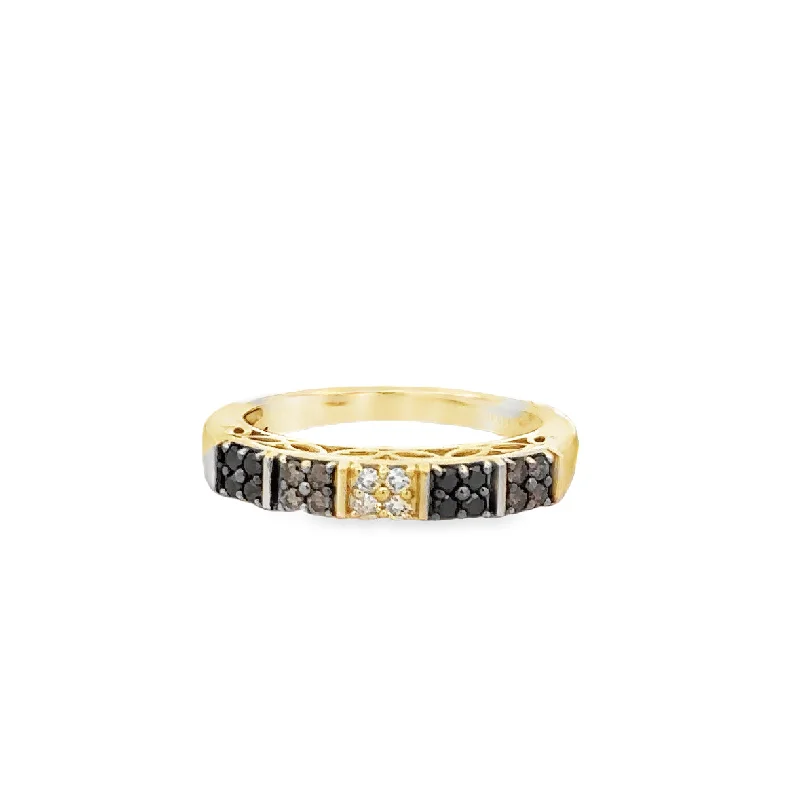 Espresso Diamond Band in Yellow Gold