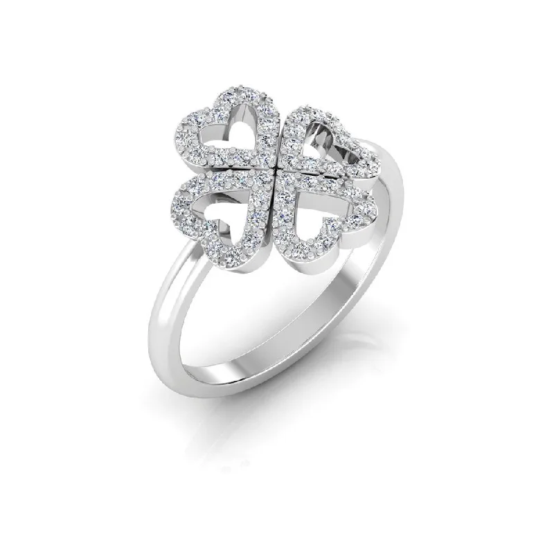 Four Leaf Clover Moissanite Engagement Ring