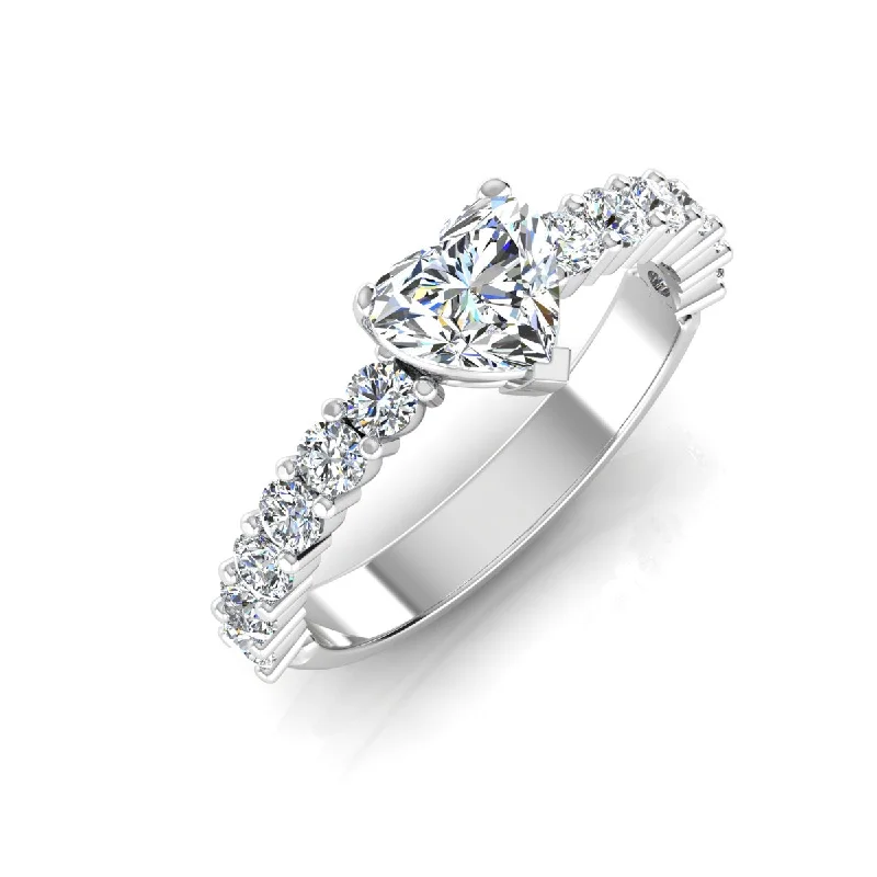 Heart Cut Prong Set Moissanite Engagement Ring