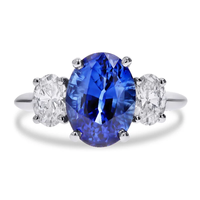 Last Chance To Shop High-End Jewelry At Markdown Prices Sapphire and Diamond 3-Stone