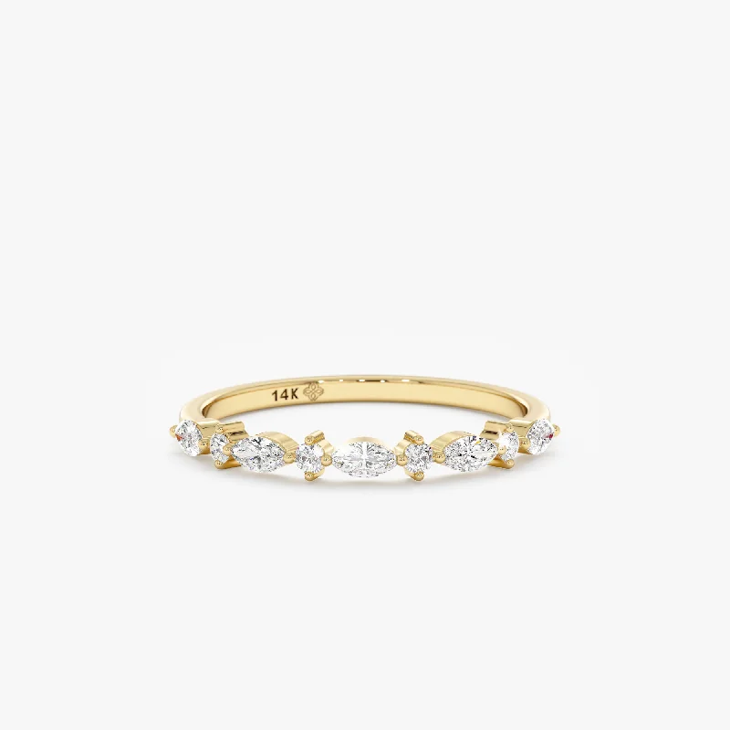 Round and Marquise Diamond Ring, Nia