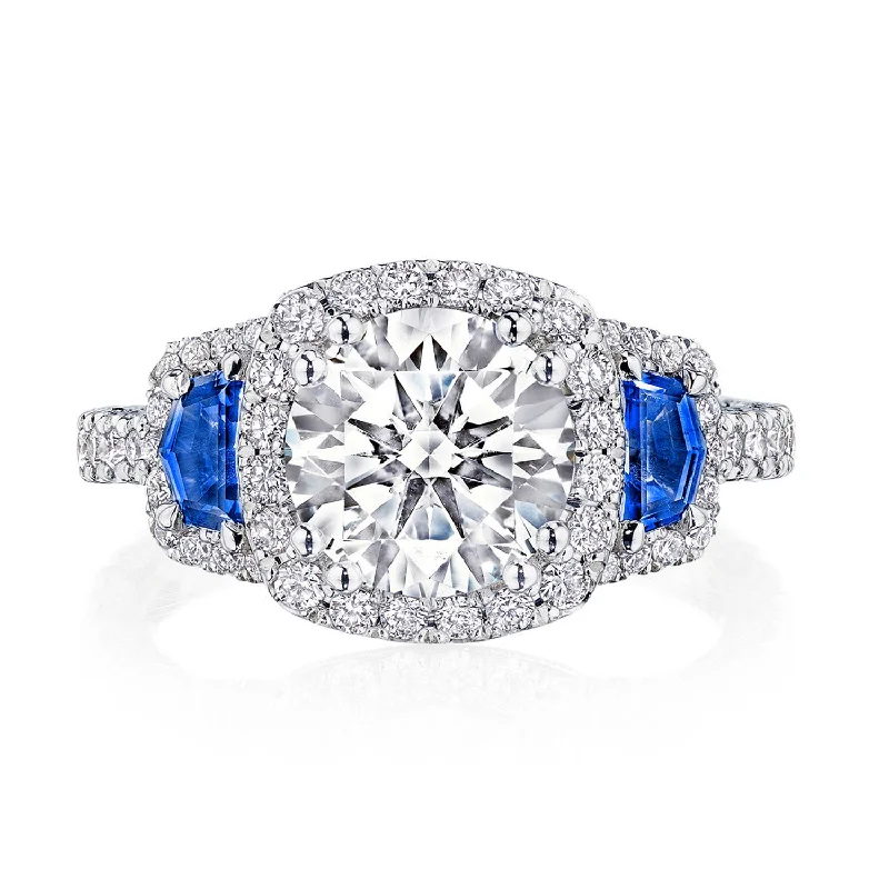 The Ultimate Jewelry Sale – Shop Premium Styles Round with Cushion 3-Stone Engagement Ring