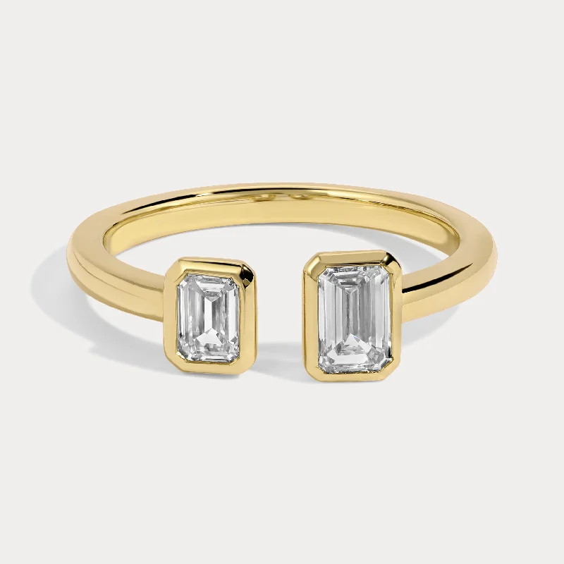 Glamorous Jewelry, Glamorous Deals – Shop Now Rachel - 1ctw Emerald Cut Lab Grown Diamond Bezel Ring