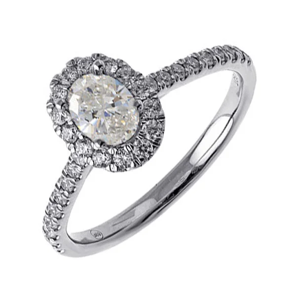 Luxury Jewelry Without The Luxury Price Tag 14KT WHITE GOLD (7/8CTW) WITH (1/2CT) OVAL CENTER