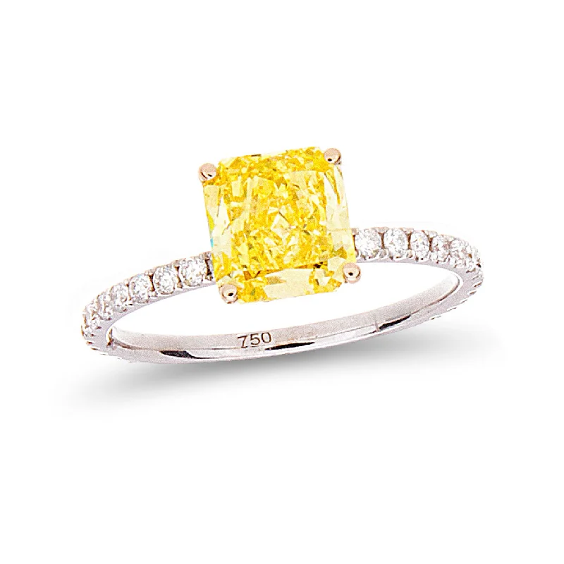 Grab Your Dream Jewelry At The Lowest Prices Radiant Cut Fancy Yellow Solitaire Ring