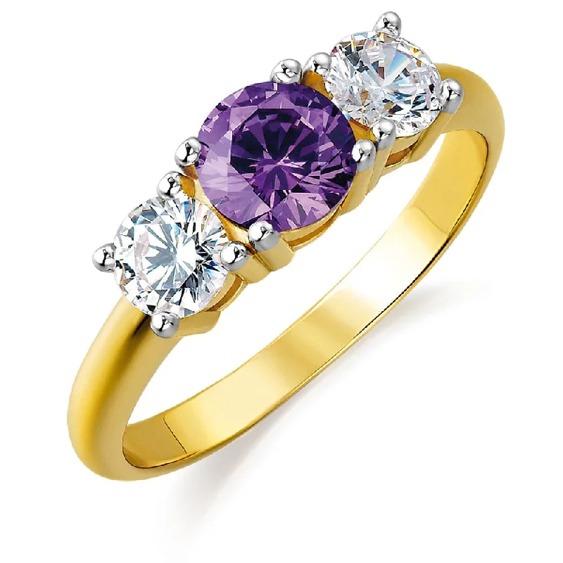 Tru-Amethyst Trilogy Ring