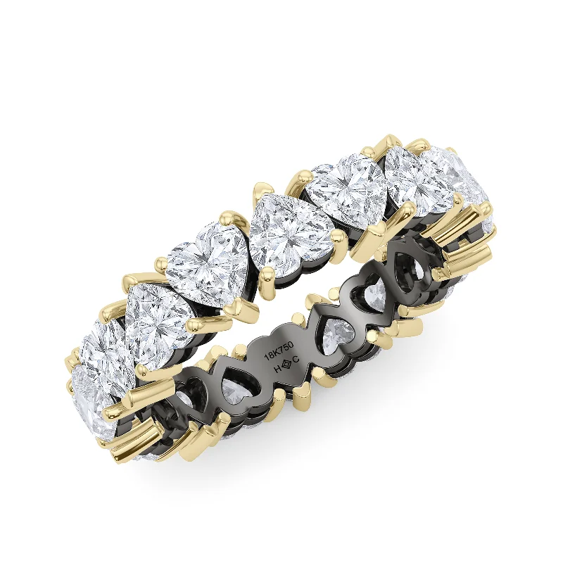 Mixed Metal Heart Shape Eternity Band