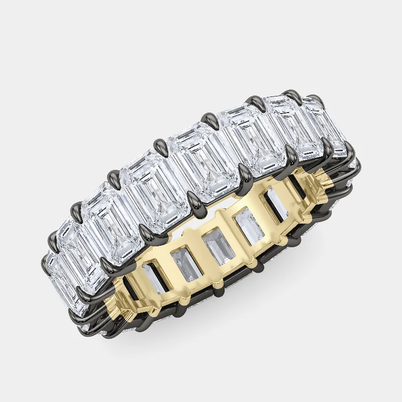 Mixed Metals Emerald Eternity Ring