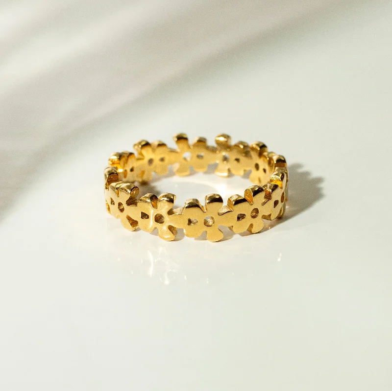 Personalized Engraved Jewelry For Meaningful Gifts Flower Blossom Eternity Band Ring Personalized Engraved Jewelry For Meaningful Gifts Flower Blossom Eternity Band Ring