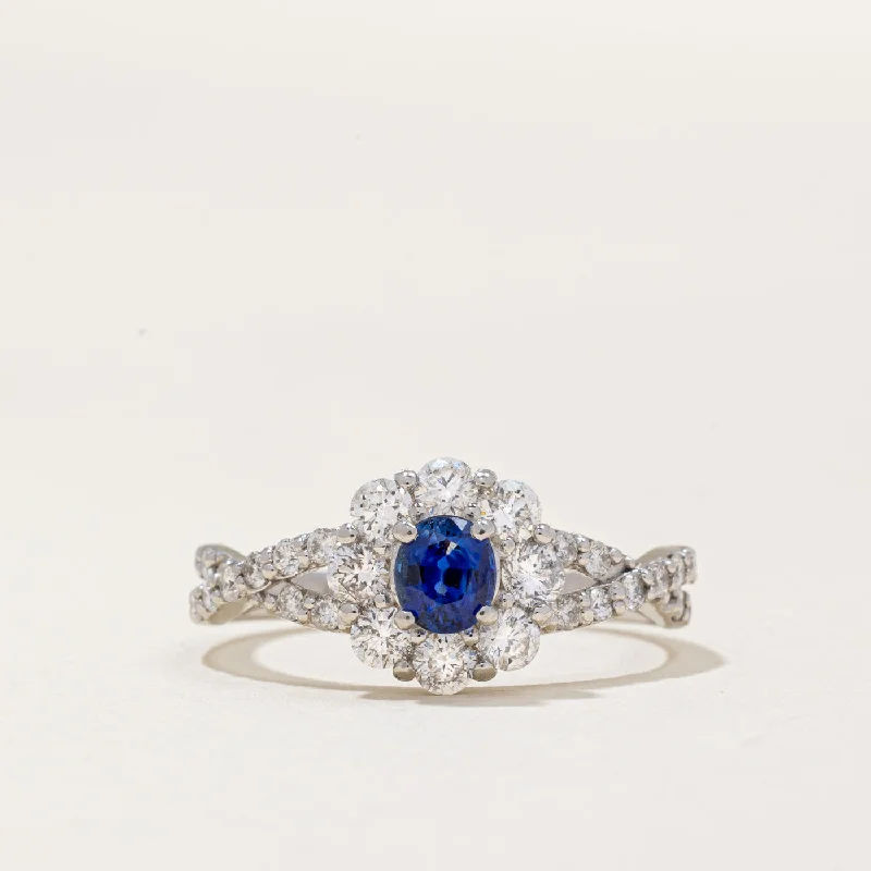 Must-Have Jewelry At Irresistible Discounts Sapphire & Diamond Halo Ring | 0.36ct, 0.63ctw | SZ 5.5 | Must-Have Jewelry At Irresistible Discounts Sapphire & Diamond Halo Ring | 0.36ct, 0.63ctw | SZ 5.5 |