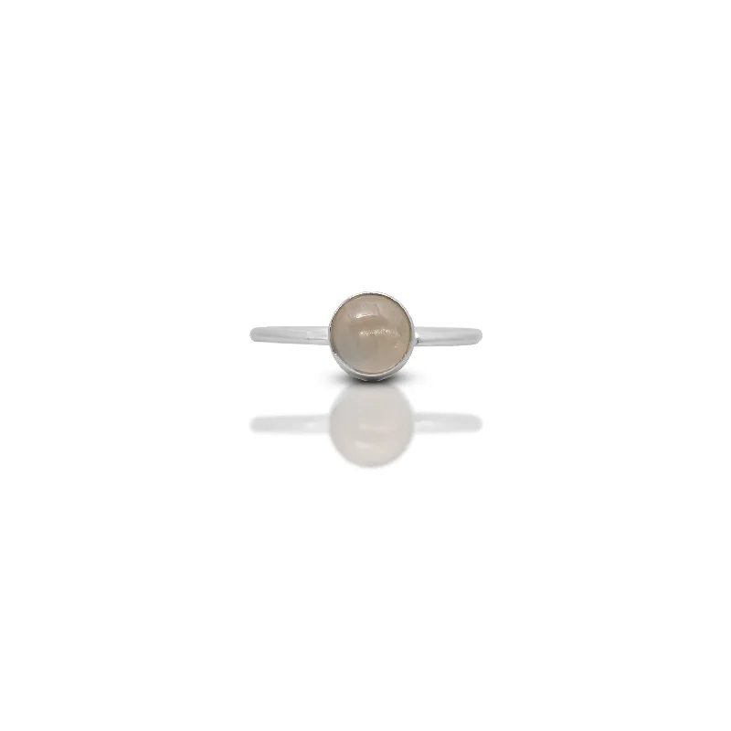 Dainty And Elegant Jewelry Now At Reduced Prices Sterling Silver Vintage Beige Smoky Gemstone Ring for Her
