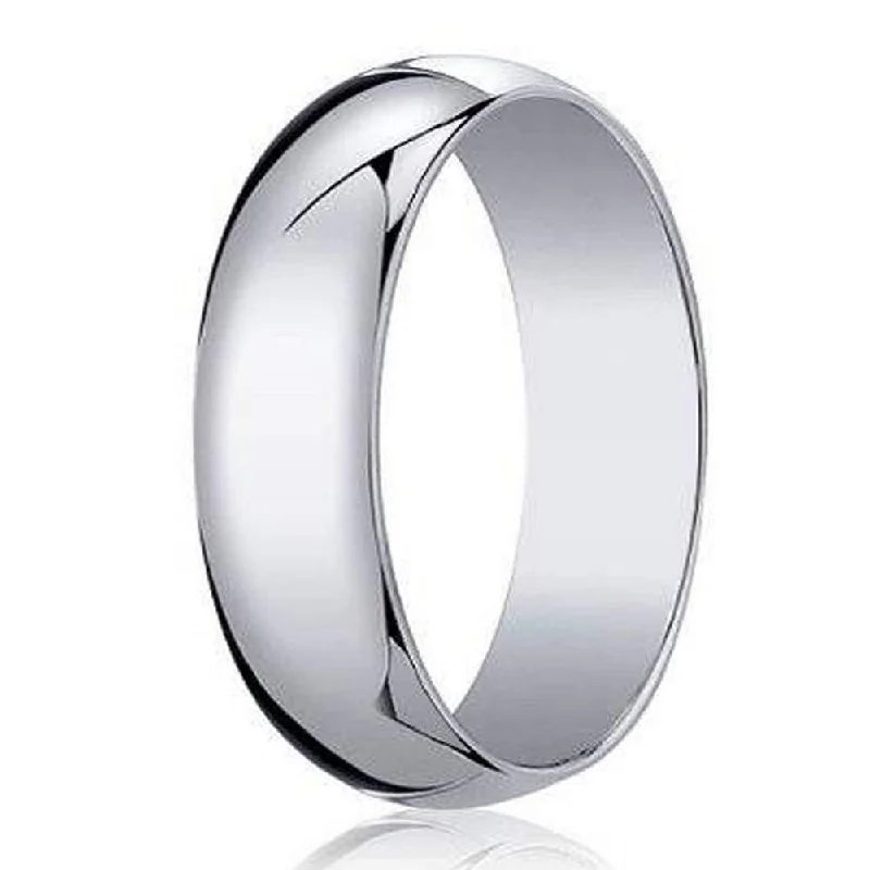 14K White Gold Designer Wedding Band for Men | 7mm width