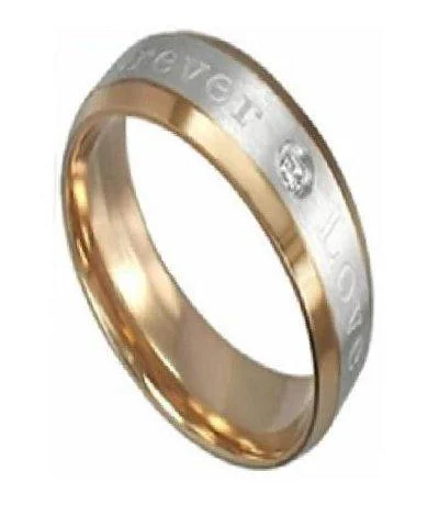 Titanium Two-Toned "Forever Love" Ring-6mm