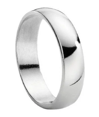 Titanium Wedding Ring with Polished Domed Profile | 5mm