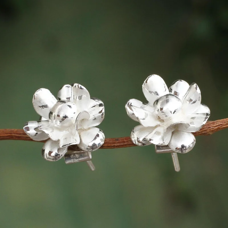 Personalized Jewelry Sale – Unique Gifts At Low Prices Andean Chrysanthemums Sterling Silver Chrysanthemum Button Earrings