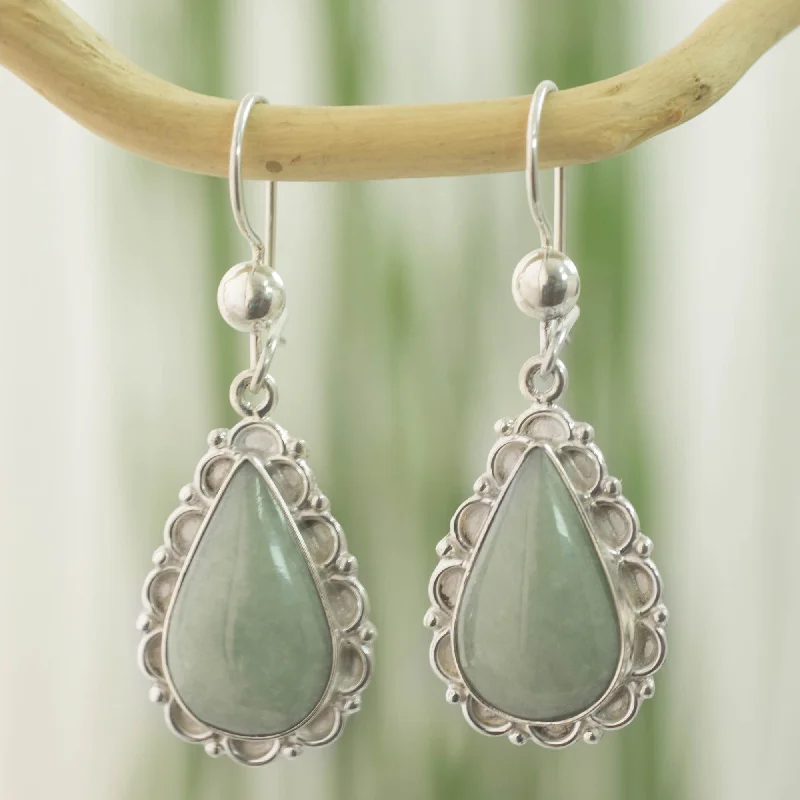 Gorgeous Jewelry, Limited-Time Savings Apple Green Blossoming Dew Guatemalan Hand Crafted Apple Green Jade Dangle Earrings