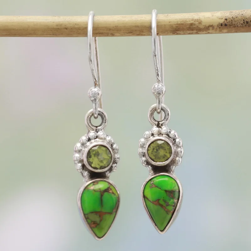 Once-A-Year Jewelry Deals – Shop Before They’Re Gone Arbor Allure Peridot and Composite Turquoise Dangle Earrings from India