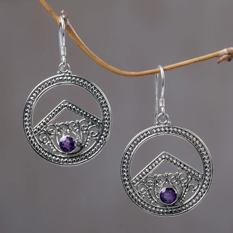 Elevate Your Jewelry Collection With Limited-Time Savings Balinese Moon Amethyst dangle earrings