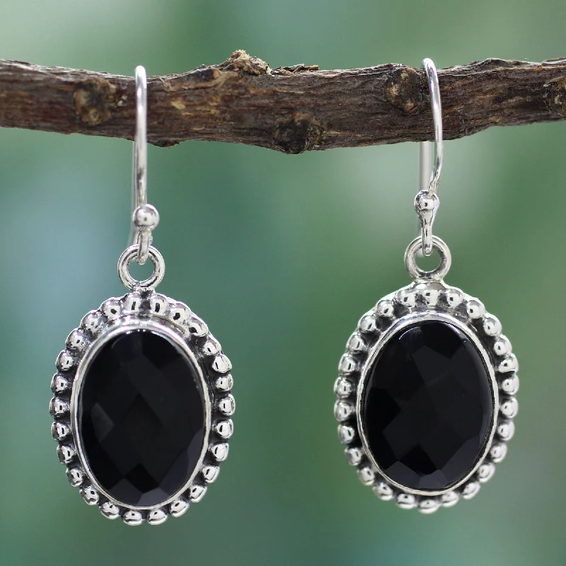 Huge Savings On Timeless Jewelry Collections Be Mesmerized Sterling Silver and Onyx Dangle Earrings