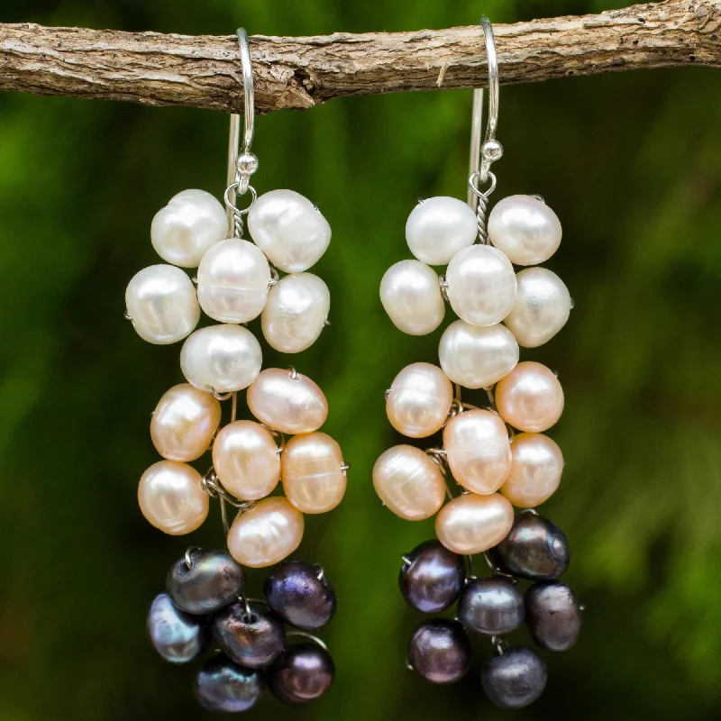 Limited-Stock Jewelry Clearance – Grab Your Favorites Now Blooming Pearls Handmade Cultured Pearl Dangle Earrings with Floral Motif