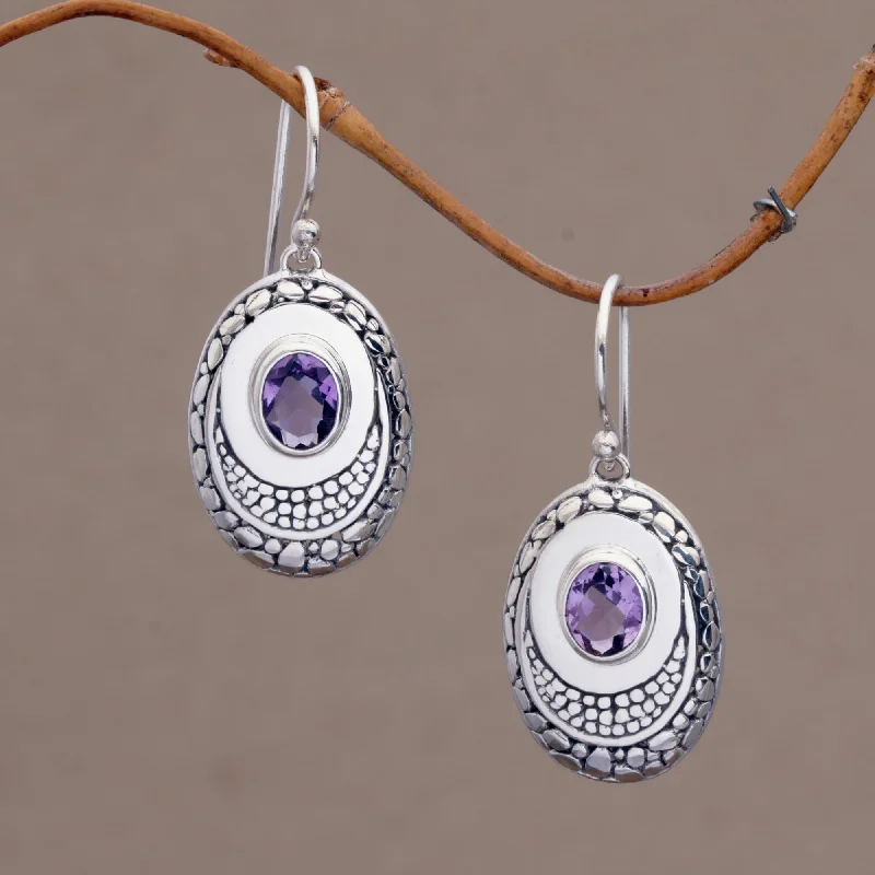 Elegant Jewelry, Affordable Luxury – Shop Now Brilliance Hand Crafted Amethyst and Sterling Silver Dangle Earrings