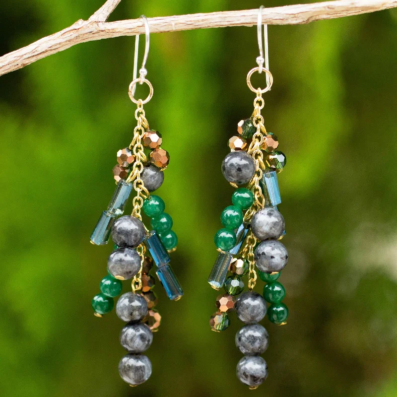 Flash Jewelry Sale – Get Stunning Pieces At Low Prices Brilliant Cascade Waterfall Style Earrings with Labradorite and Quartz Beads