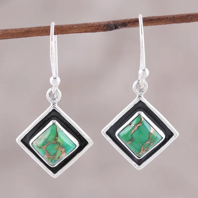 Save On Luxury Jewelry Pieces – Limited-Time Offers Chic Kites Green Composite Turquoise and Silver Dangle Earrings