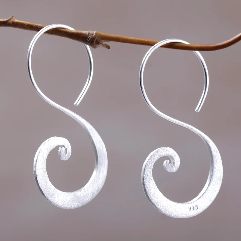 Trending Jewelry Styles Now At Limited-Time Discounts Cloud's Curve Sterling Silver Modern Spiral Drop Earrings from Indonesia