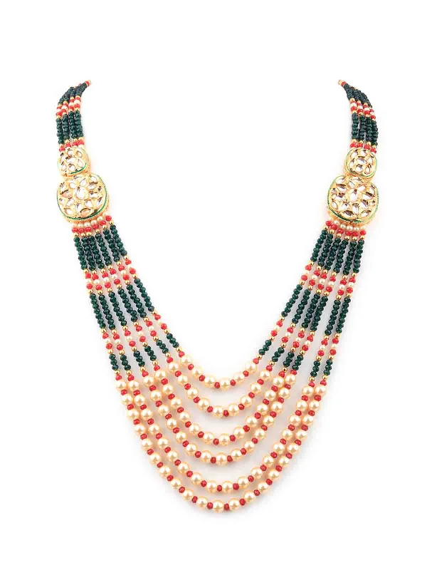 Odette Women Multicolor Double Sided Long Necklace Set