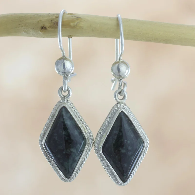 Shop Trending Jewelry With Exclusive Savings Dark Diamond Guatemalan Dark Green Jade Earrings