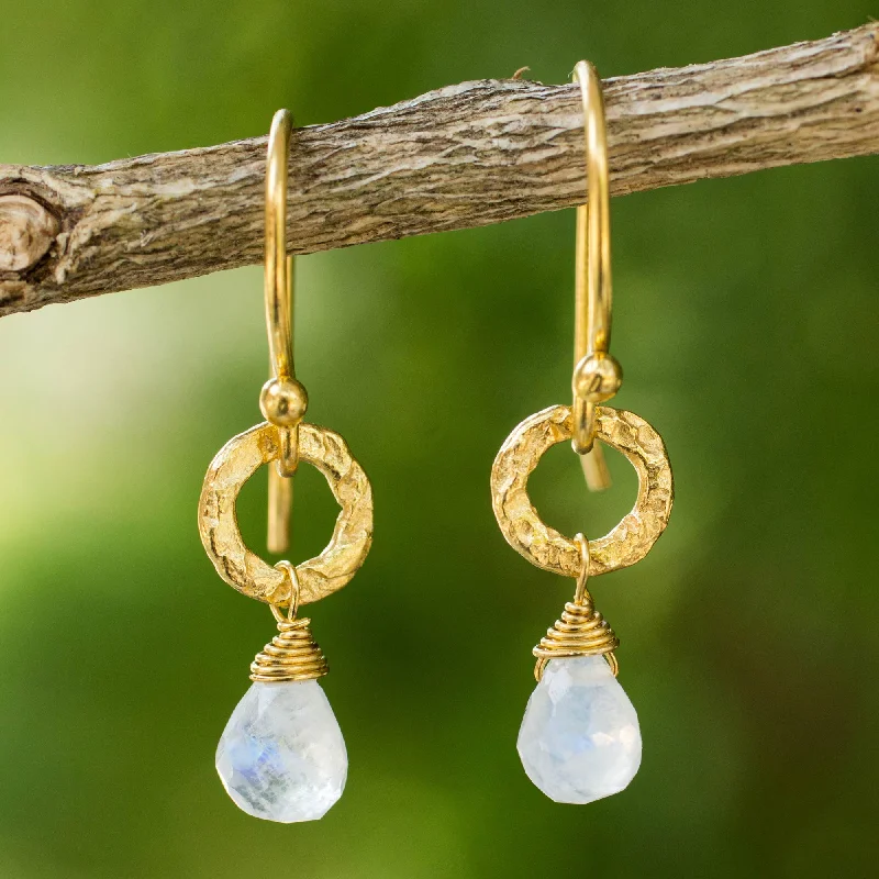 Save On Luxury Jewelry Pieces – Limited-Time Offers Dewy Suns Fair Trade Gold Plated Earrings with Moonstone