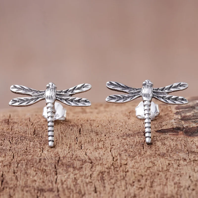 Unmissable Discounts On Timeless Jewelry Pieces Dragonfly Buzz Sterling Silver Dragonfly Button Earrings from Thailand