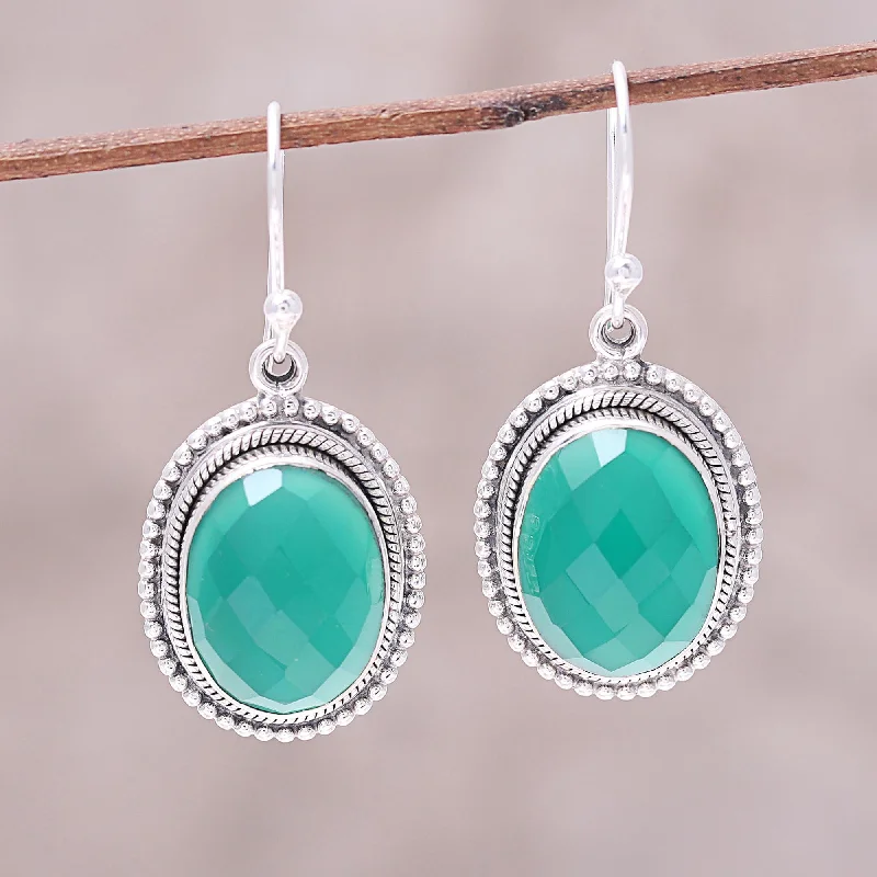 Jewelry Flash Sale – Stylish Designs At Unbeatable Rates Dreams of Green Oval Sterling Silver and Green Onyx Dreamy Dangle Earrings