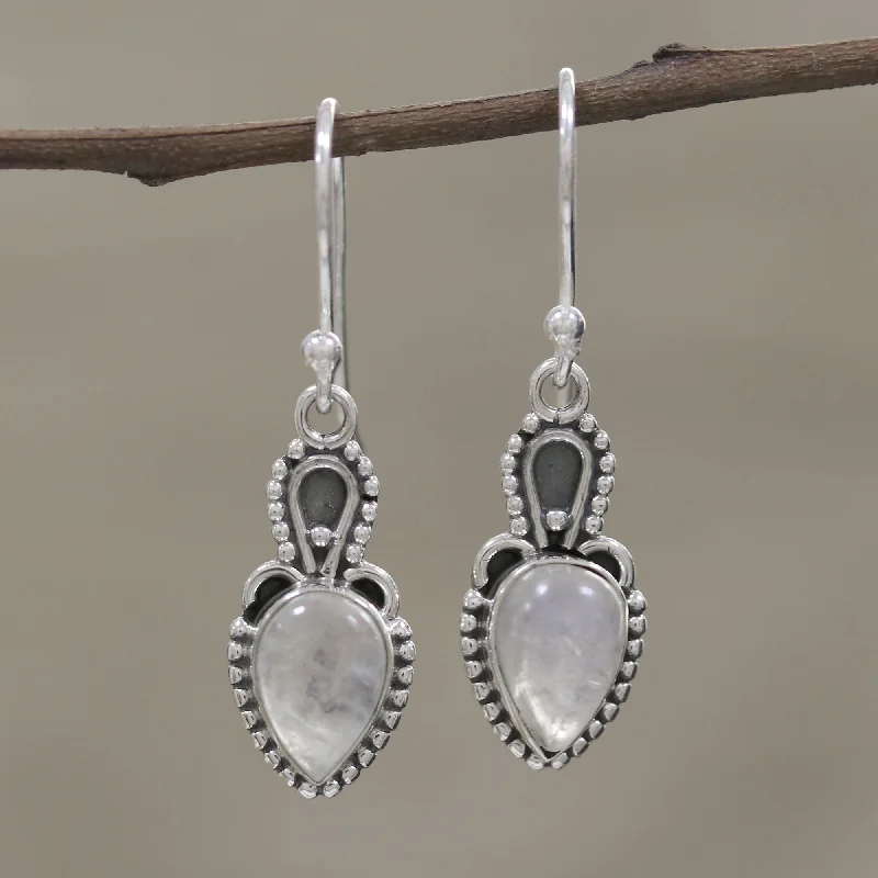 Don't Miss Out – Shop Elegant Jewelry For Less Earthly Crown Rainbow Moonstone Cabochon and Sterling Silver Earrings