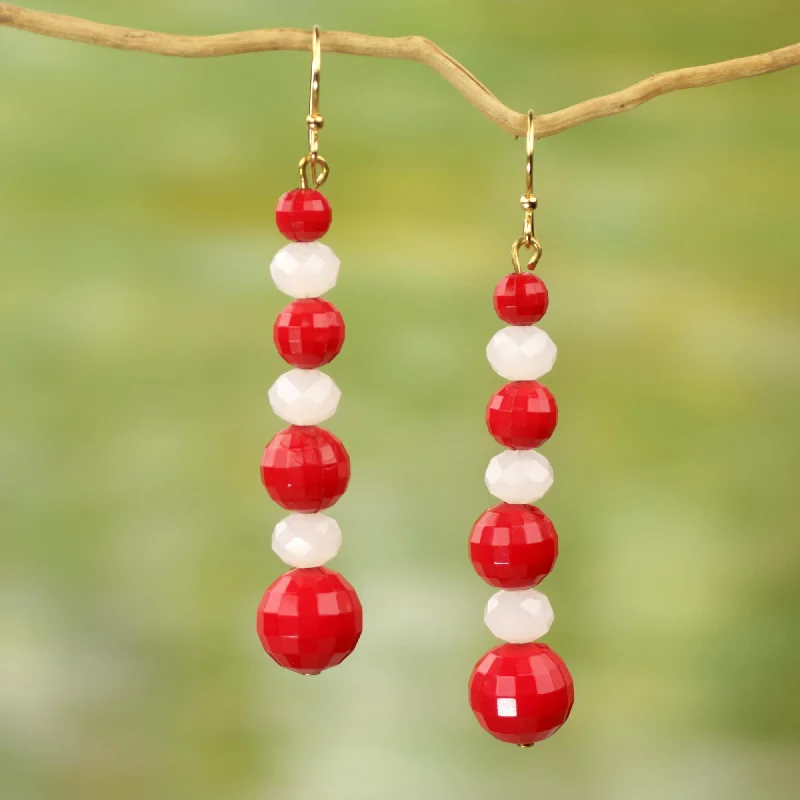 Don't Miss Out – Shop Elegant Jewelry For Less Eco Red and White Handcrafted Red and White Eco Friendly African Earrings