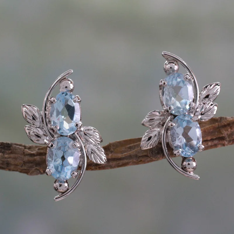 Exclusive Jewelry Sale – Limited-Time Discounts Elegant Azure 4 Carat Blue Topaz Earrings