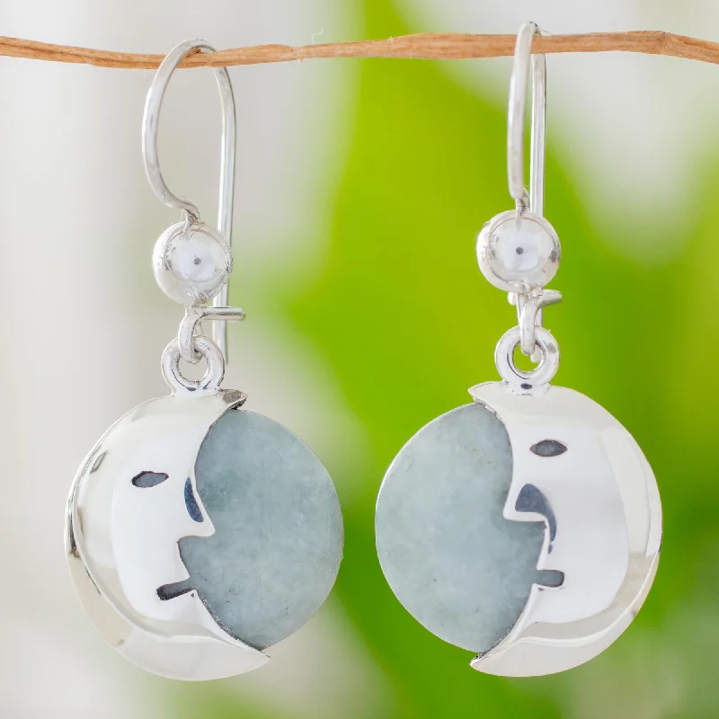 Trending Jewelry Now At Unbeatable Prices Face of the Moon Jade dangle earrings