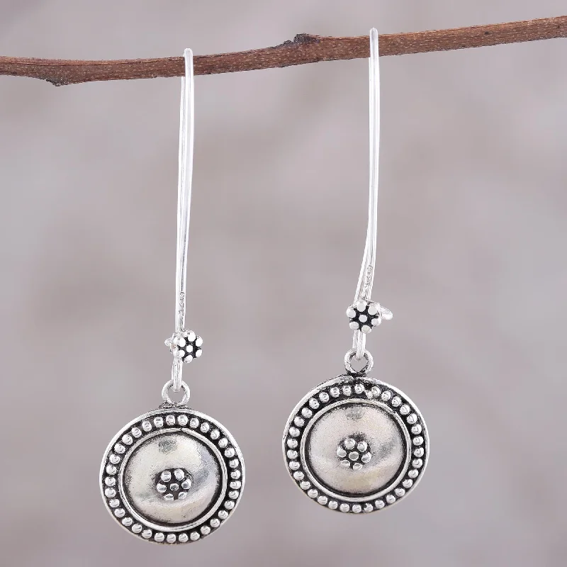 The Jewelry Sale You've Been Waiting For Is Here Floral Coin Sterling Silver Dotted Floral Medallion Dangle Earrings