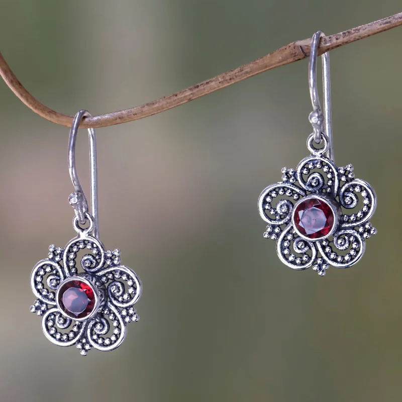 High-End Sparkle, Low-End Prices – Jewelry Sale Live Flower of Sumatra Sumatran Garnet Floral Earrings