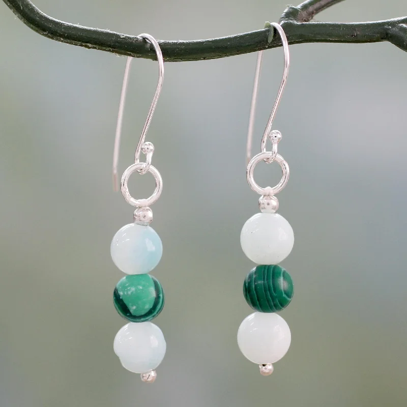 The Ultimate Jewelry Sale – Exclusive Styles At Great Prices Forest Mysteries Amazonite Earrings with Malachite and Silver Hooks