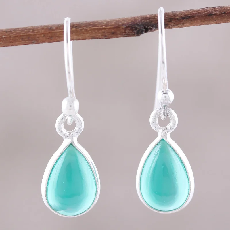 Final Call – Shop Exquisite Jewelry Before It's Gone Gentle Tear in Green Onyx Silver Earrings