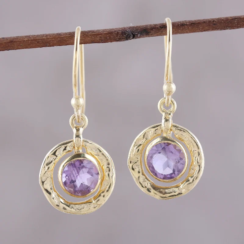 Once-A-Year Jewelry Deals – Shop Before They’Re Gone Glittering Lilac Amethyst and 18k Gold Plated Sterling Silver Dangle Earrings