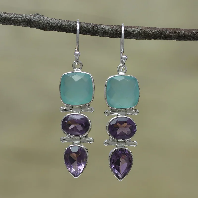 Limited Stock On Premium Jewelry At Low Prices Glittering Muse Amethyst Chalcedony Earrings